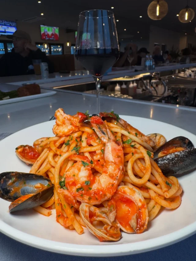 Bucatini tangled up with mussels, shrimp, clams, and pomodoro perfection. A coastal indulgence that begs for a bold red to match.🍷

🩵Doors open at 11:30am

🍸Happy Hour | 4pm - 6pm

🌅Sunset 5:05pm

📍9317 Amherst Avenue, Margate, NJ