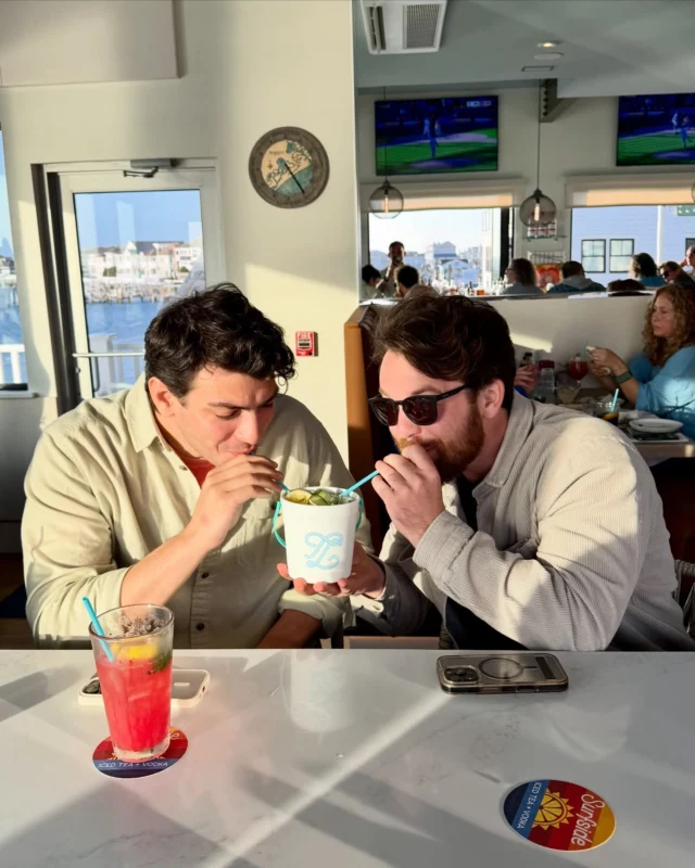 Nothing brings people closer… than arguing over who’s taking bigger sips. It’s all fun and games until one straw starts working harder than the other.

🪣My-Way is our 32oz of Ron del Barrilito, Coconut Rumhaven, fresh cucumber, elderflower, finished with La Marca Prosecco.

🍺Happy Hour | 3pm - 6pm

⚾️Phillies vs. Giants | 3:45pm

📍9317 Amherst Avenue, Margate, NJ

🌅Sunset 7:29pm